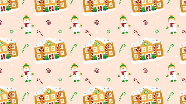 Vector christmas seamless hand-drawn pattern. on a transparent background