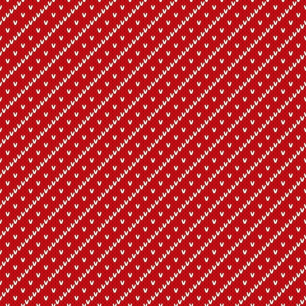 Christmas Seamless Knitting Background. Red Knitted Pattern