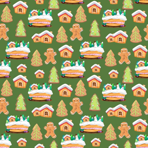 Christmas seamless pattern background. Vector illustration.