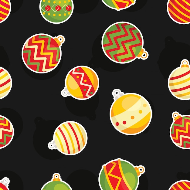 Christmas Seamless pattern background with Christmas baubles