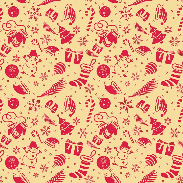 वेक्टर christmas seamless pattern. christmas attributes on a white background.