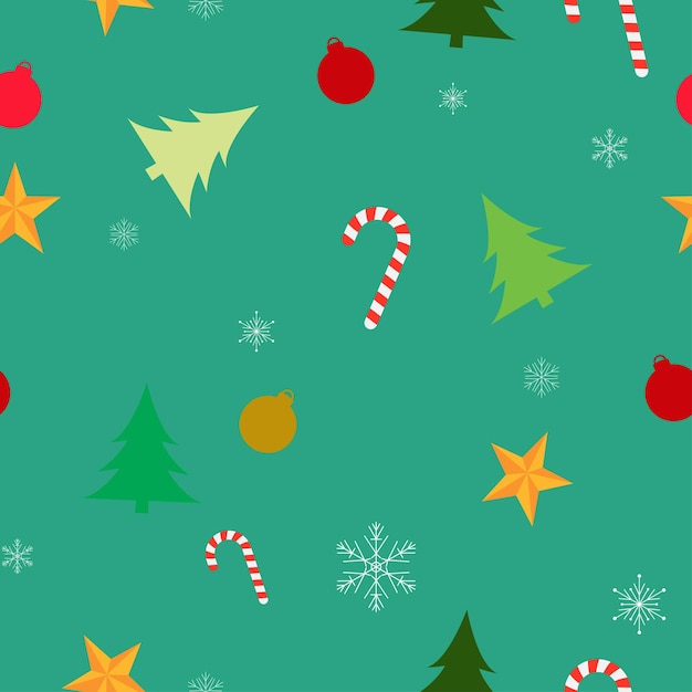 Christmas seamless pattern for cover in blue green color background vector illustration EPS10