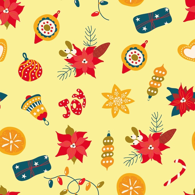 Christmas seamless pattern. Design for fabric, textile, wallpaper, packaging.