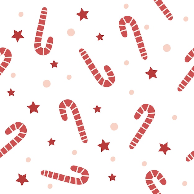 Christmas seamless pattern design with candy canes vector illustration