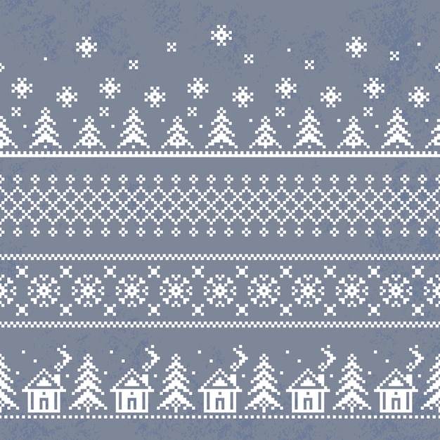 Vector christmas seamless  pattern endless texture for wallpaper retro style.