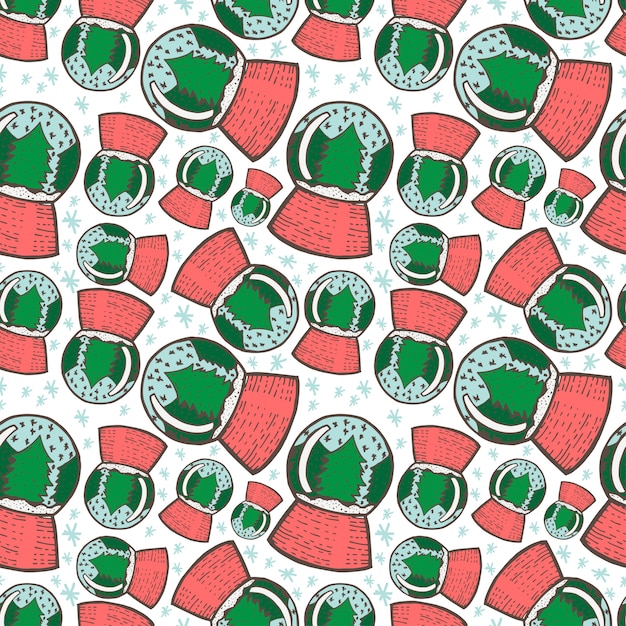 Christmas seamless pattern. Hand drawn doodle sketch