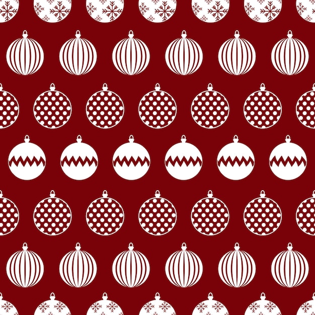 Вектор Рождественские бесшовные иконки на красном фоне одного цвета печати