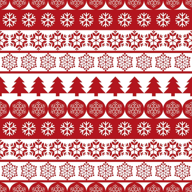 Vector christmas seamless pattern icons on red background one color print