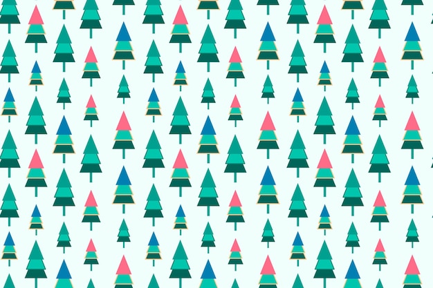 Christmas seamless pattern light green background forest deer green fir spruce trees vector illustra