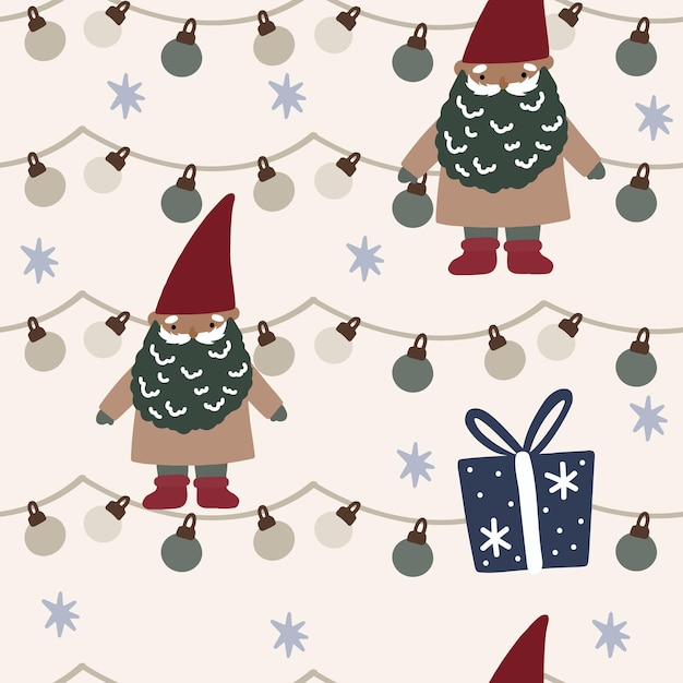 Christmas seamless pattern New year background vector illustration for wrapping paper fabric textile