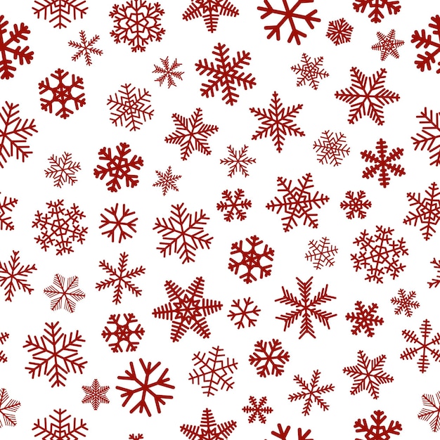 ベクトル 雪片のクリスマスのシームレスなパターン、白地に赤