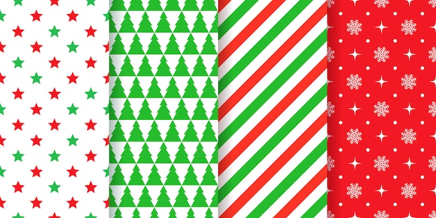 Vector christmas seamless pattern set