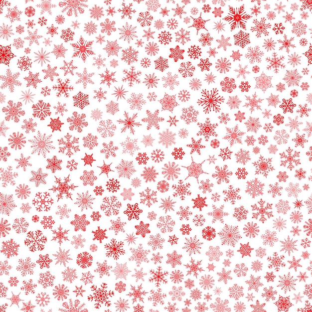 白地に赤の小さな雪のクリスマスのシームレスなパターン