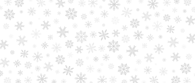 Vector christmas seamless pattern snowflakes with different patterns and sizes template for postcard