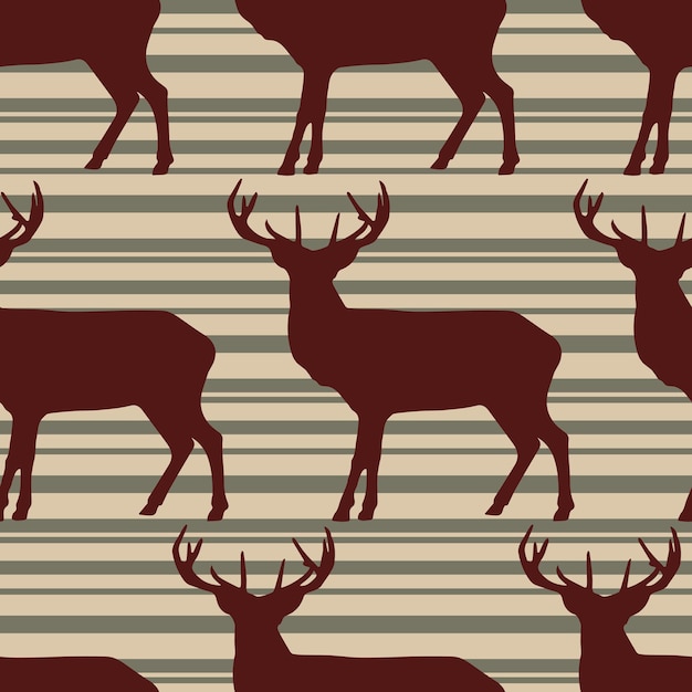 Christmas seamless pattern with deers