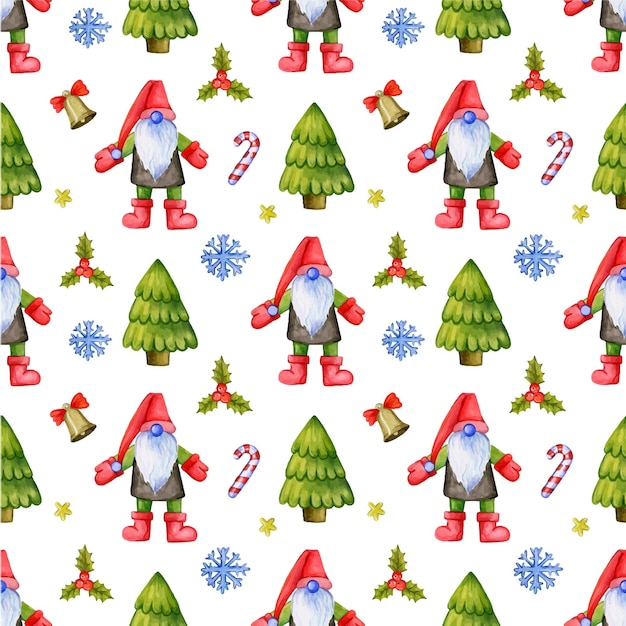 Christmas seamless pattern with felt boots Vector illustration