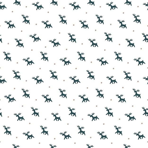 Christmas seamless pattern with isolated drawn elements