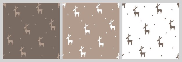 Christmas seamless pattern with isolated drawn elements