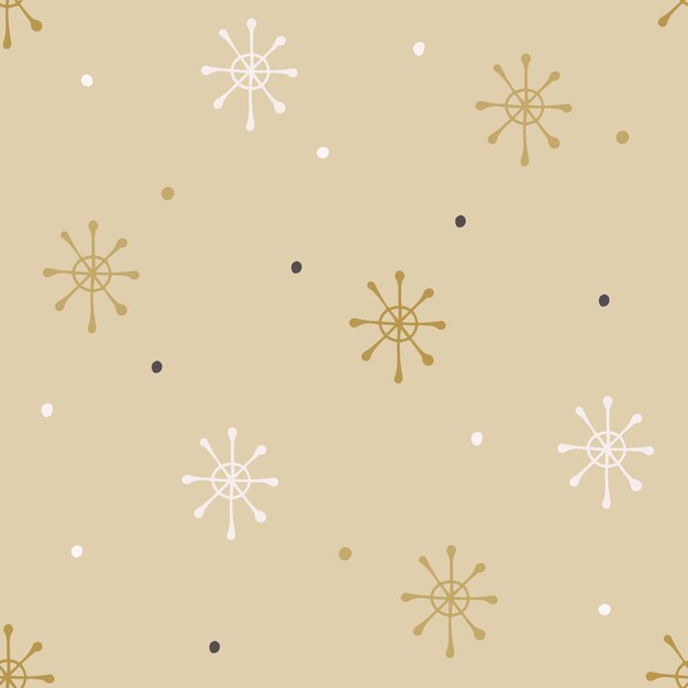 Christmas seamless pattern with isolated hand drawn elements