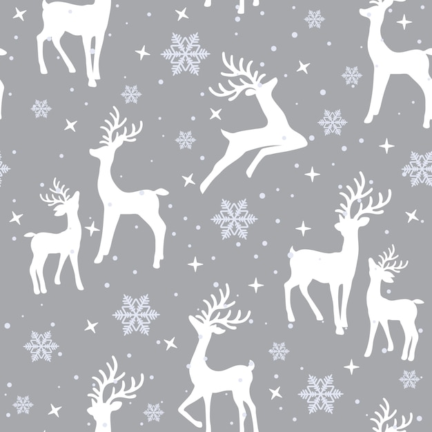 Christmas seamless pattern with reindeer background