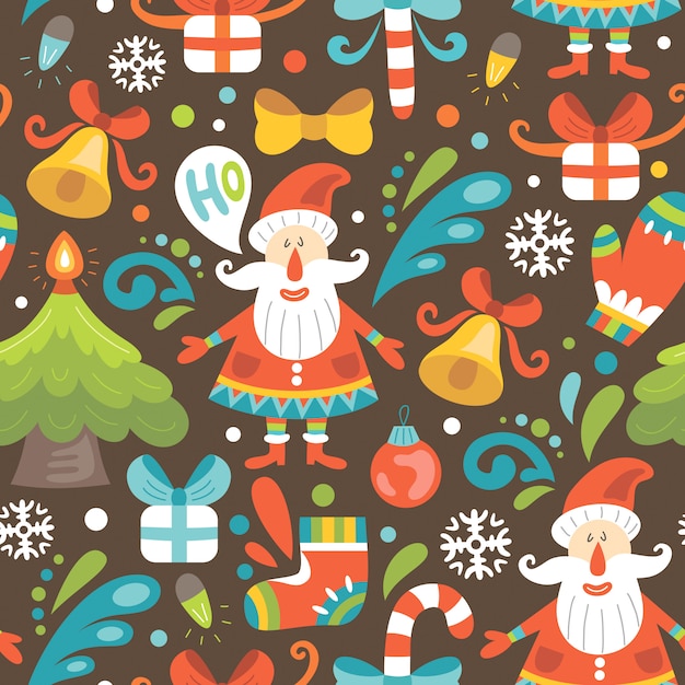 산타 클로스와 크리스마스 원활한 패턴