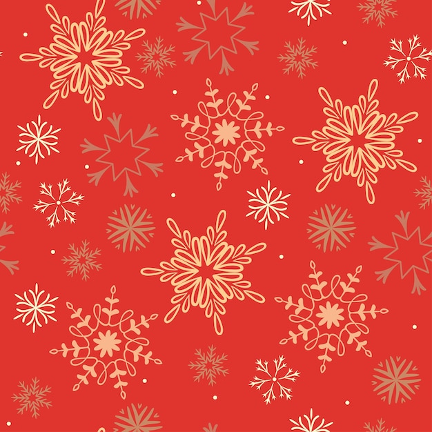 Christmas seamless pattern with snowflakes. Vector graphics.