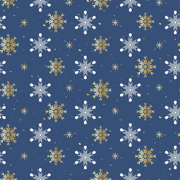 Vector christmas seamless pattern with snowflakes for wrapping paper, packaging, textile.