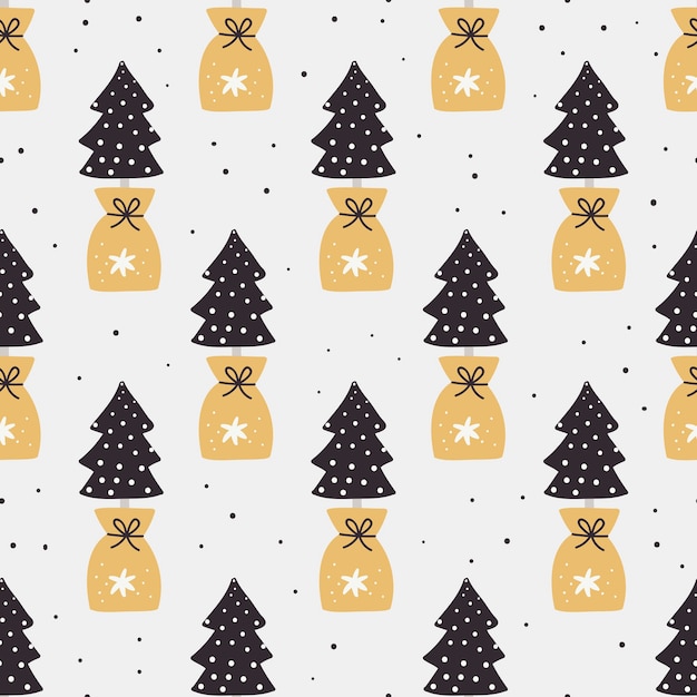 Christmas seamless pattern with trees.