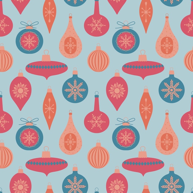 Vector christmas seamless pattern with xmas toy balls decoration vector illustration