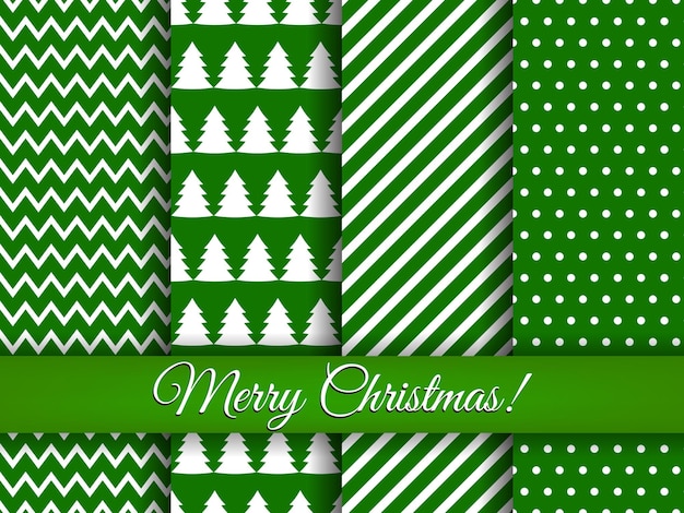 Christmas seamless patterns set vector