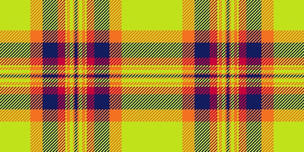 Christmas seamless tartan check november vector plaid pattern King texture textile background fabric in lime and orange colors