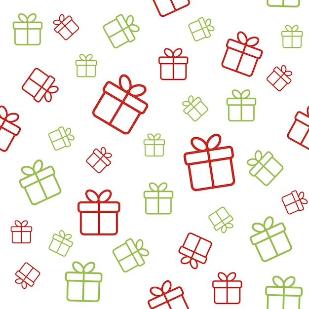 Christmas seamless vector pattern with gift boxes