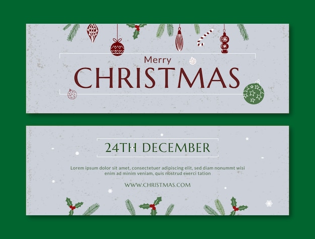 Christmas season celebration horizontal banner template