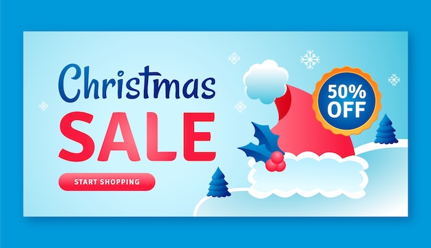 Vector christmas season celebration horizontal banner template