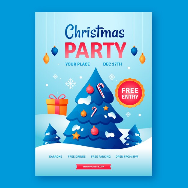 Christmas season celebration vertical poster template