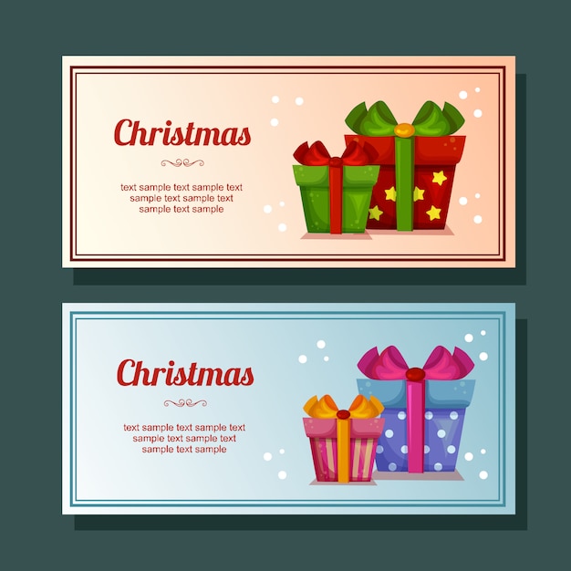 Christmas season decoration gift present horizontal banner