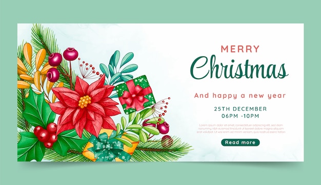 Christmas season horizontal banner template