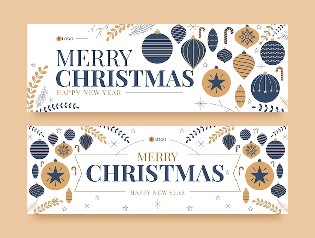 Vector christmas season horizontal banner template