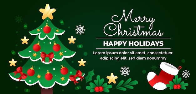 Vector christmas season horizontal banner template