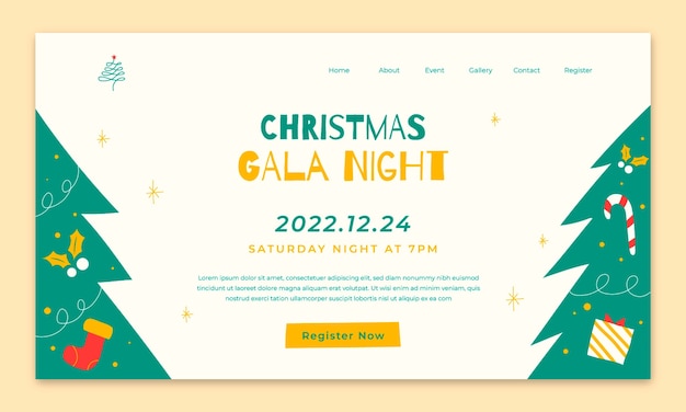 Vector christmas season landing page template