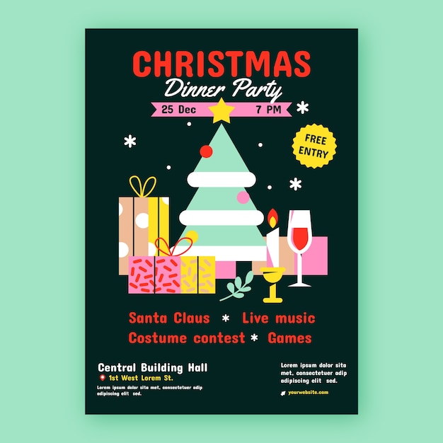 Vector christmas season poster template