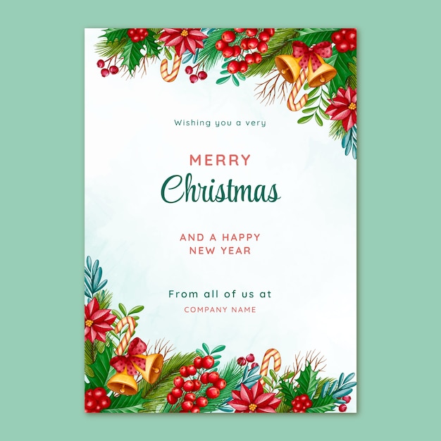 Vector christmas season vertical poster template