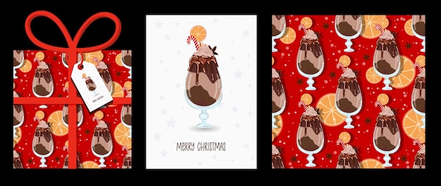 CHRISTMAS SET, Christmas and New Year template set for greeting scrapbooking, congratulations,