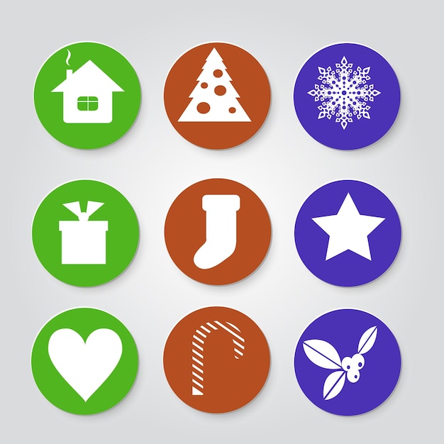 Vector christmas set icons