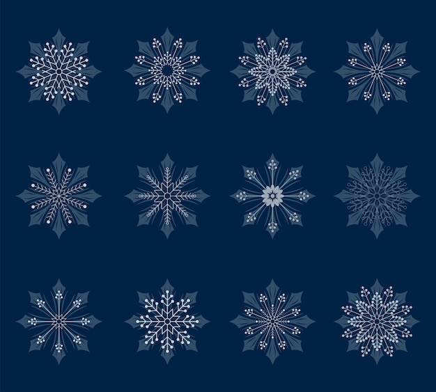 Christmas set of snowflakes