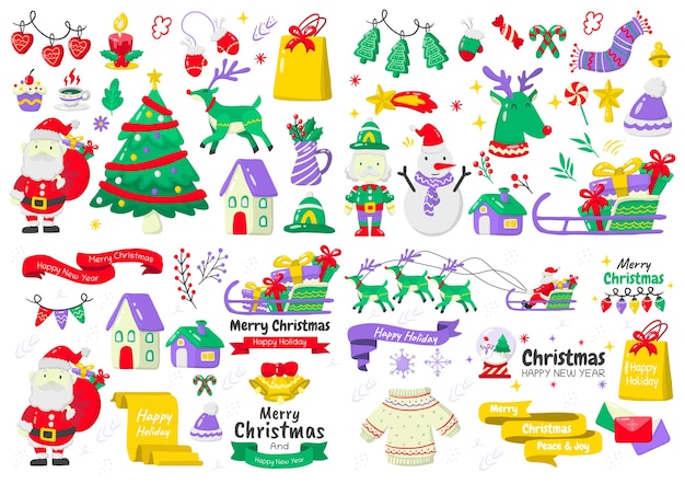 Vector christmas set