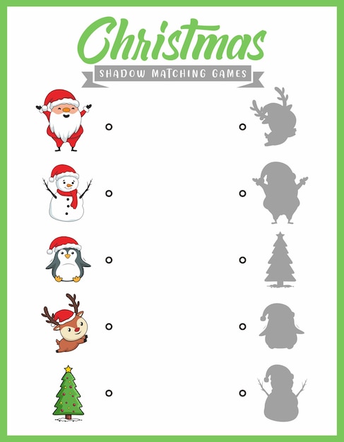 Christmas shadow matching games