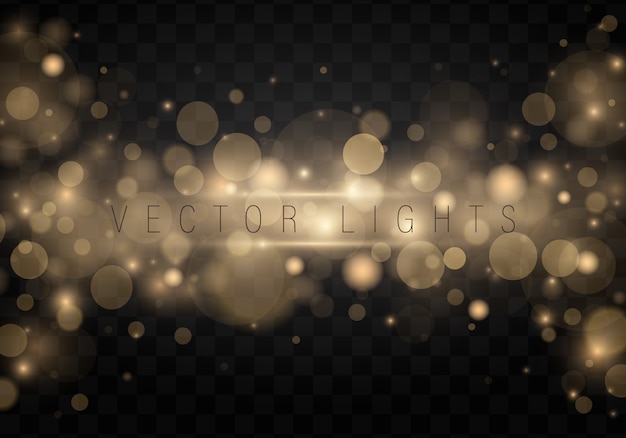 Vector christmas. shining bokeh on transparent background.