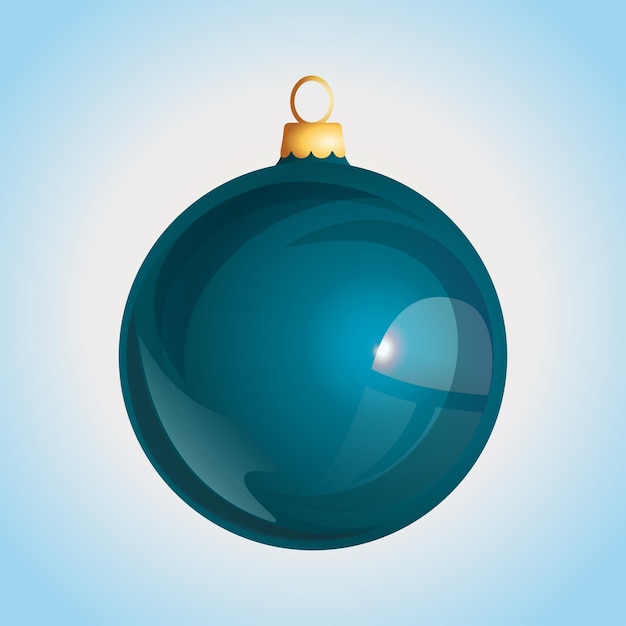 Christmas shiny bauble vector illustration isolated Christmas glossy decoration illustration