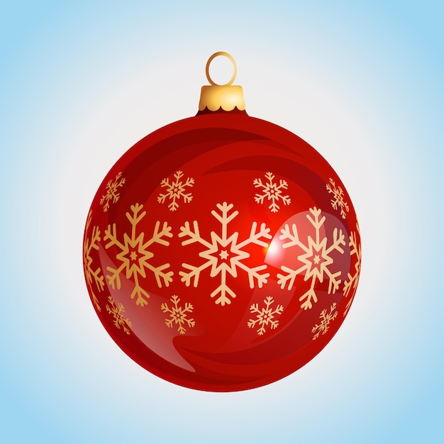 Christmas shiny bauble vector illustration isolated Christmas glossy decoration illustration